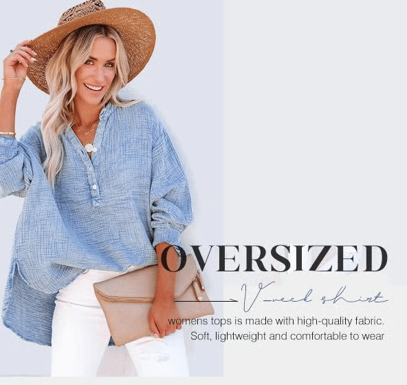 BreezyCharm Top – Oversized Textured Blouse