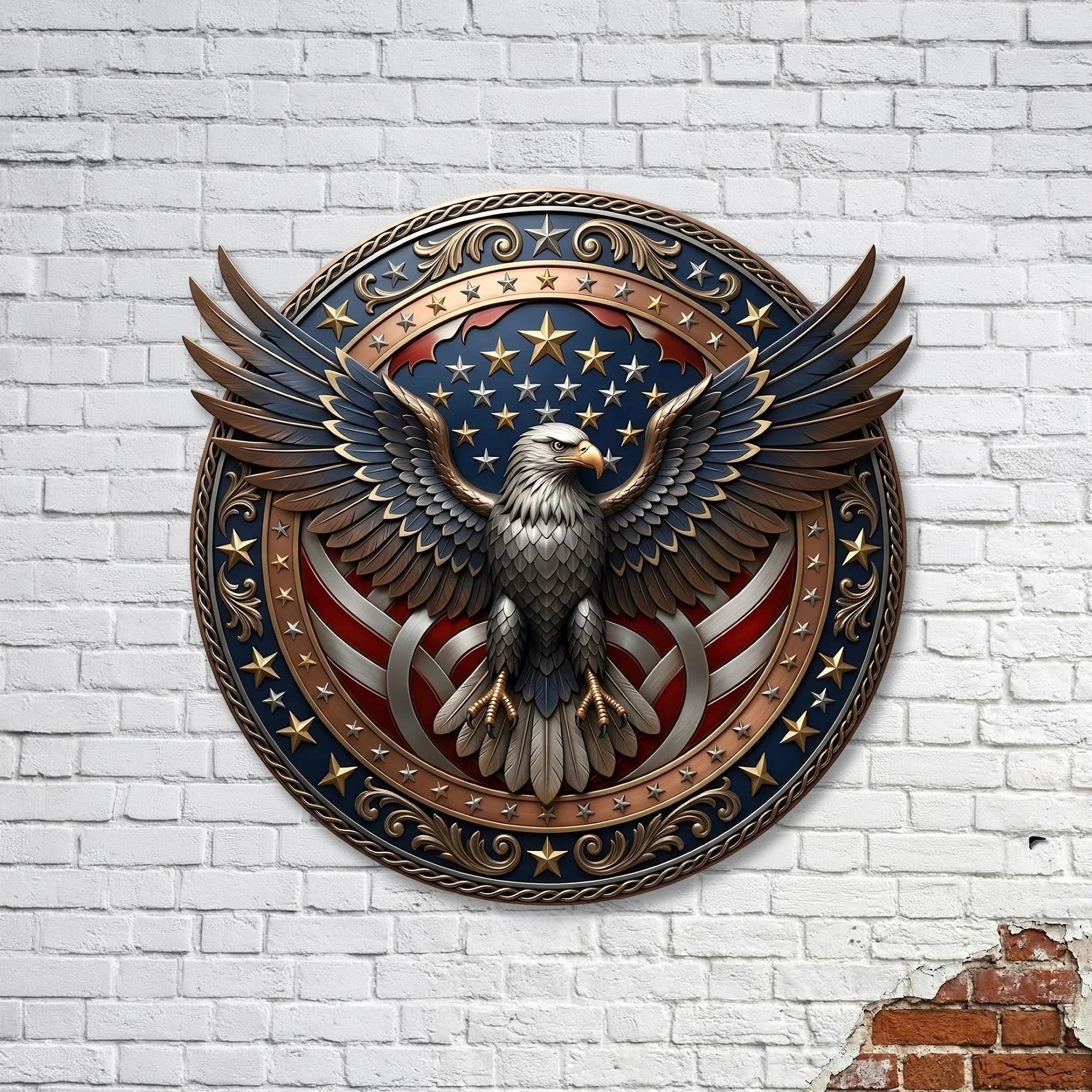 EagleValor - American Eagle Patriotic Metal Wreath