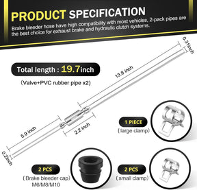 BrakeFlow – Universal One-Way Brake Bleeder Hose Kit