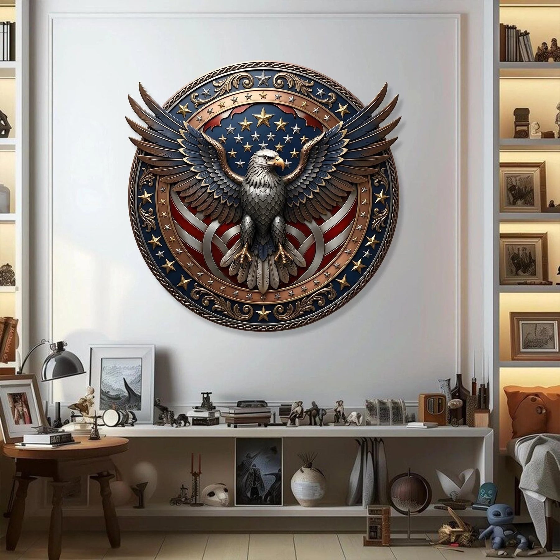 EagleValor - American Eagle Patriotic Metal Wreath