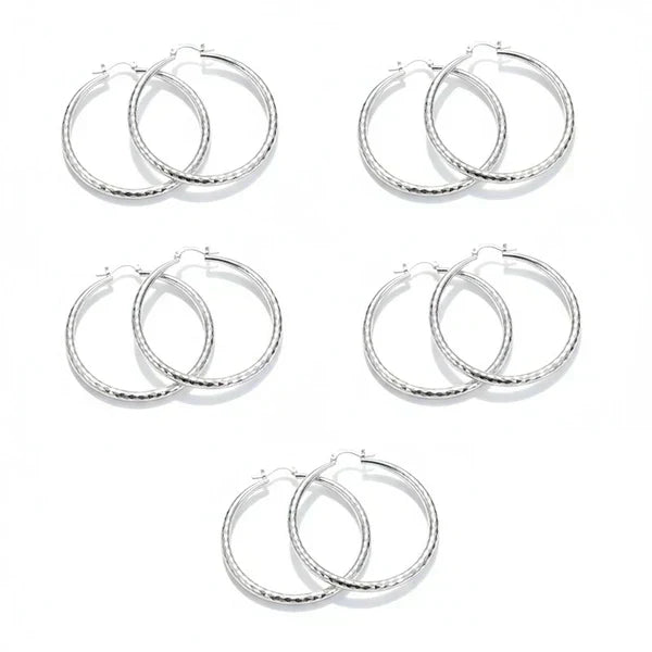 LumiLuxe – Brilliant Diamond Cut Hoop Earrings