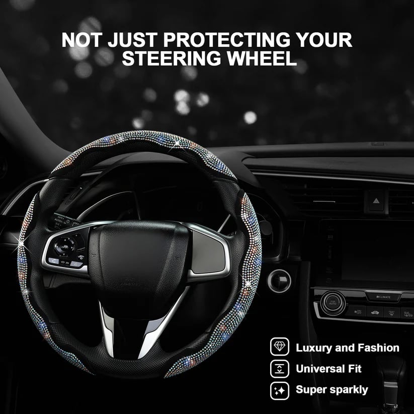 LuxiDrive – Crystal Studded Steering Wheel Cover