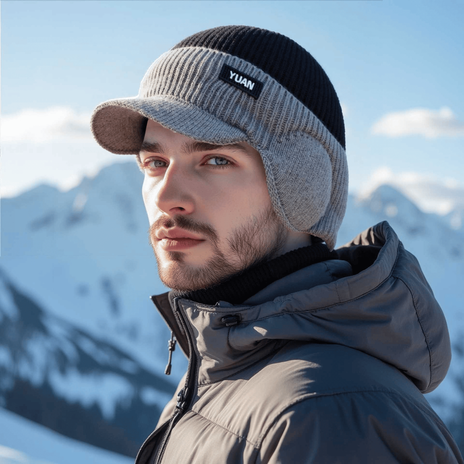 FrostGuard – Winter Knitted Earflap Hat for Men