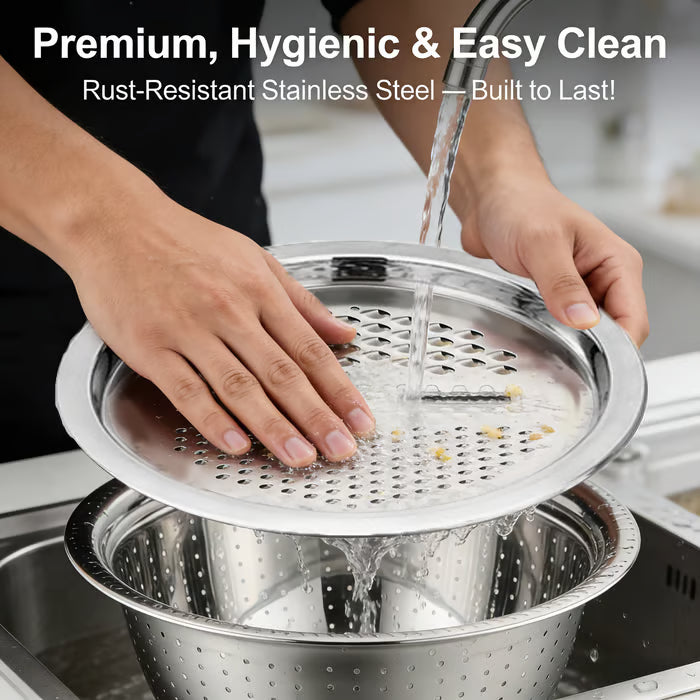 GrateCraft | 3-in-1 Stainless Steel Grater Bowl