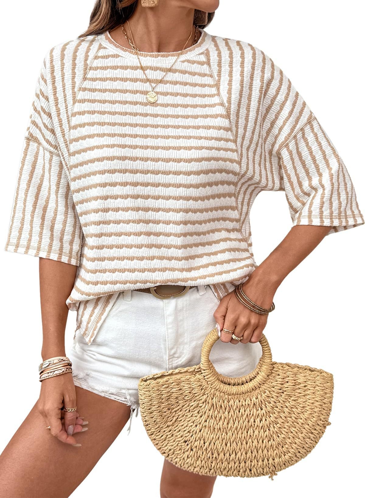 EasyStripe – Relaxed Fit Striped Crewneck Tee
