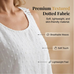 LaceBloom - Elegant Dot Lace Strap Tank Top
