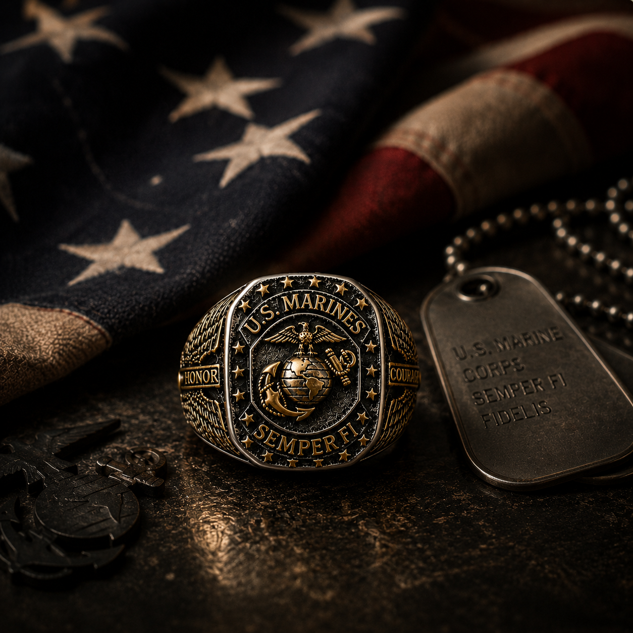 IronSemper – Eagle Anchor Military Ring
