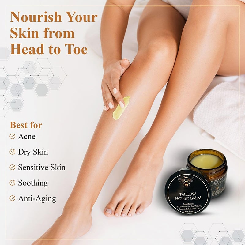 GlowTallow - Organic Nourishing Balm with Raw Honey
