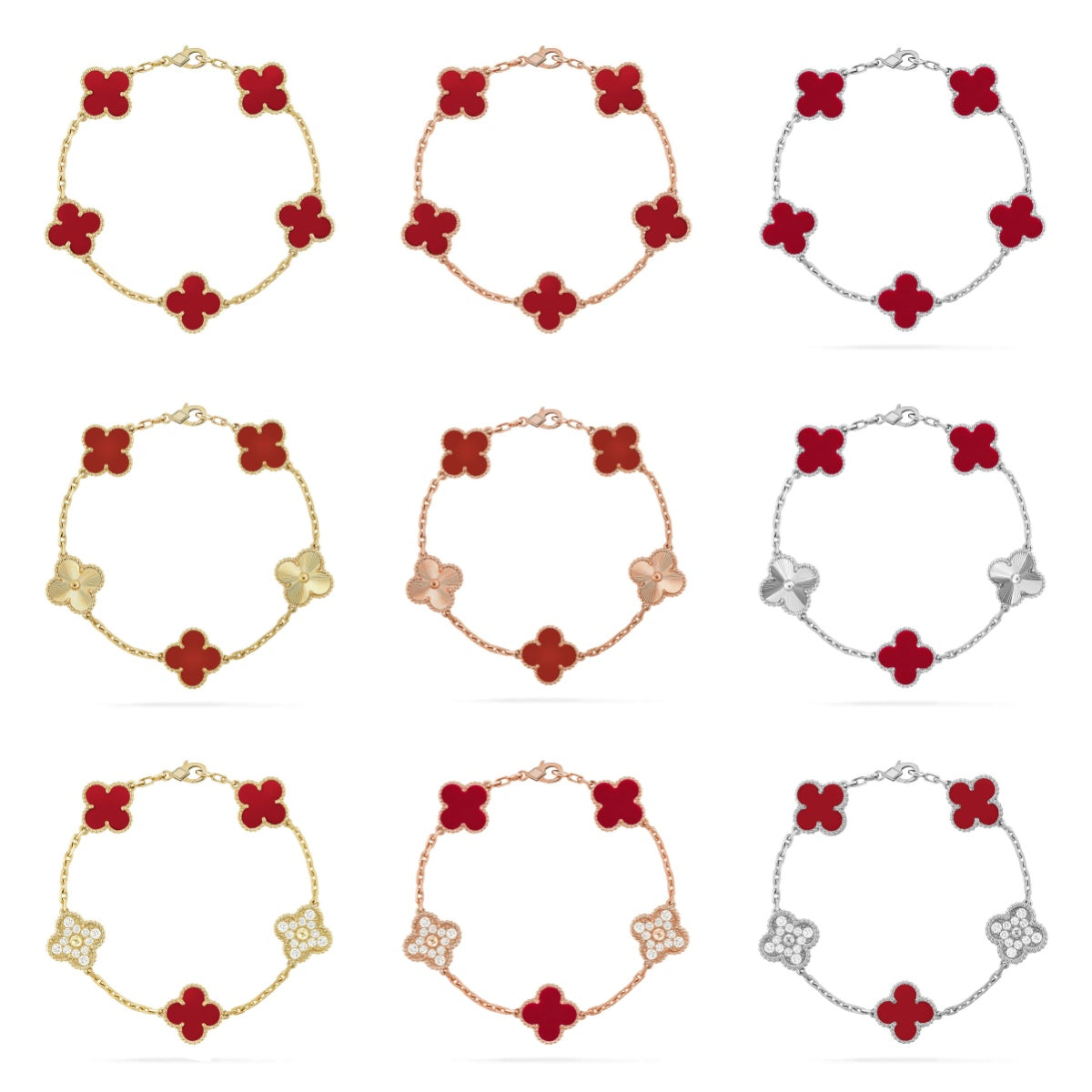 AuraLeaf – Lucky Carnelian Clover Bracelet