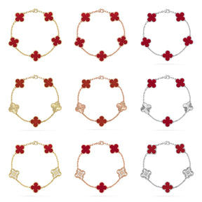 AuraLeaf – Lucky Carnelian Clover Bracelet