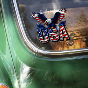 LibertyMark – America 250 Years Faith Family Freedom Car Decal