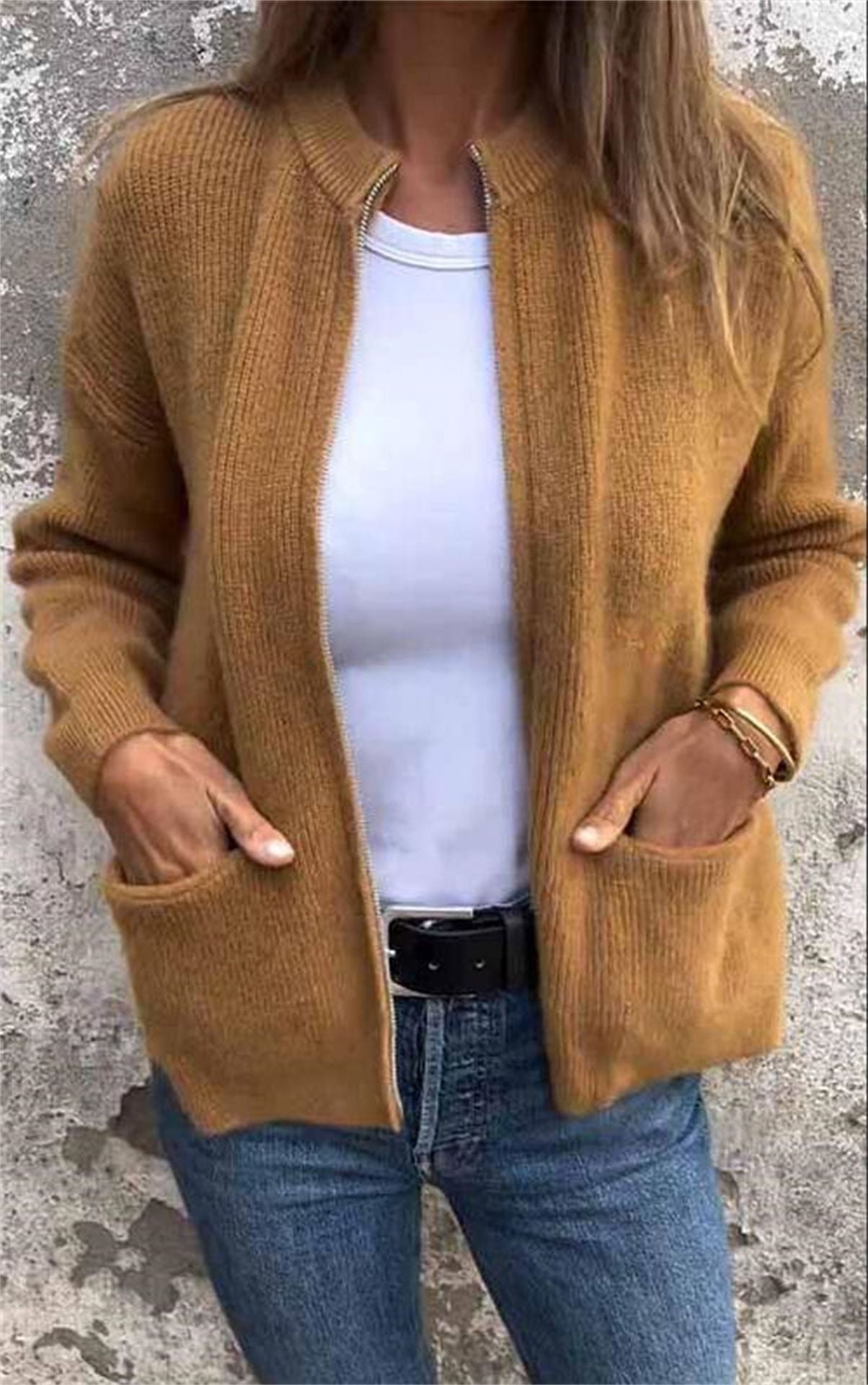 AutumnAura Zip – Soft Knit Jacket