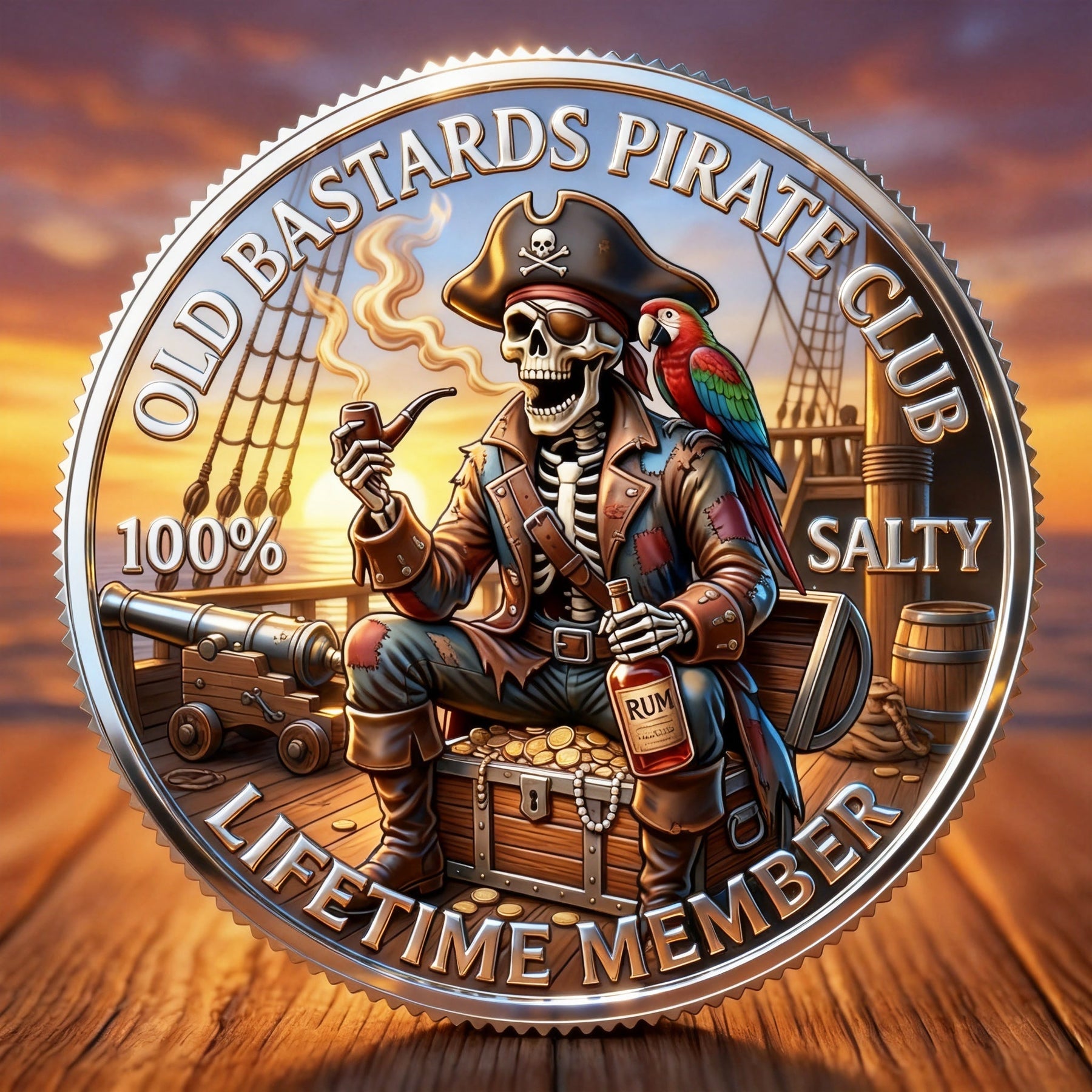 RumRaider – Double-Sided Pirate Challenge Coin