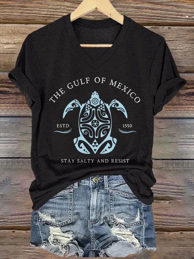 CoastMuse – Gulf Print V-Neck Women’s T-Shirt