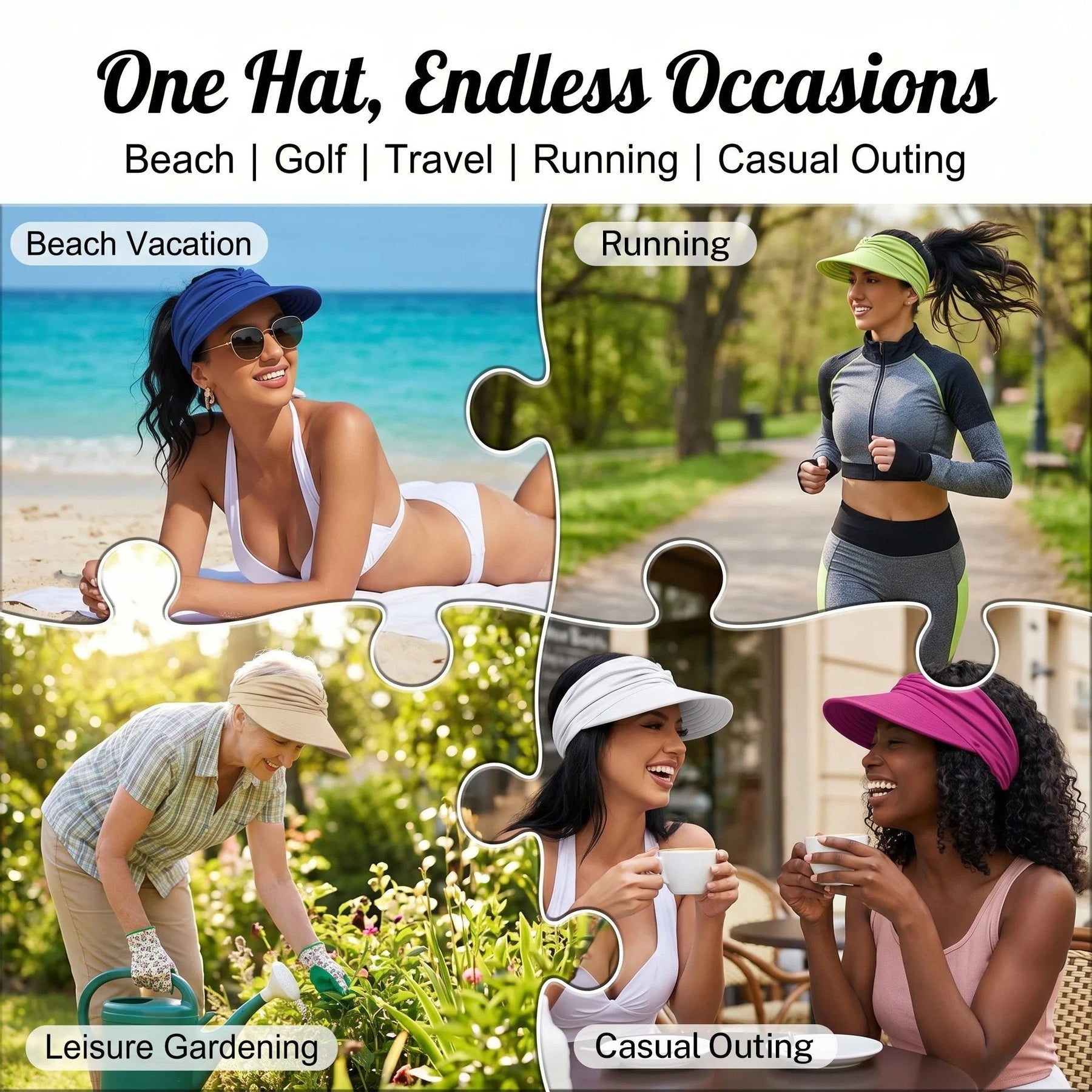 SunPony – UPF 50+ Ponytail Sun Visor Hat