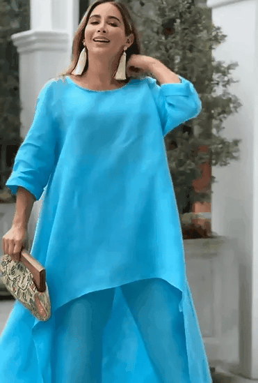 LunaFit – Women's Solid Color Linen Casual Suit