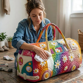 FloraVoyage – Quilted Floral Travel Duffel Bag