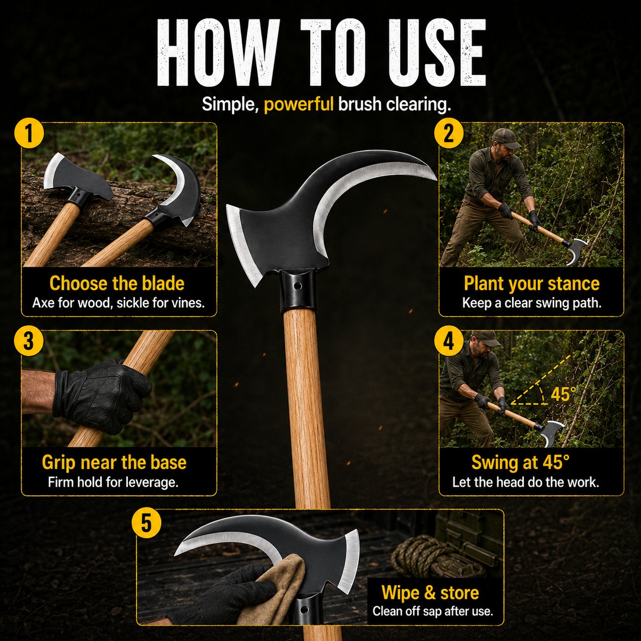 TimberClaw – Dual-Edge Clearing Axe