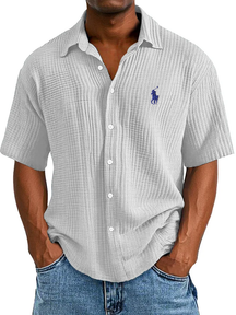UrbanLoom – Relaxed Textured Button Half Sleeved Shirt