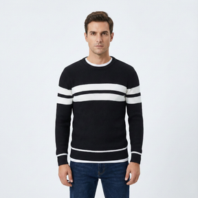 Zander Field Stripe Cotton Crewneck | Lupi