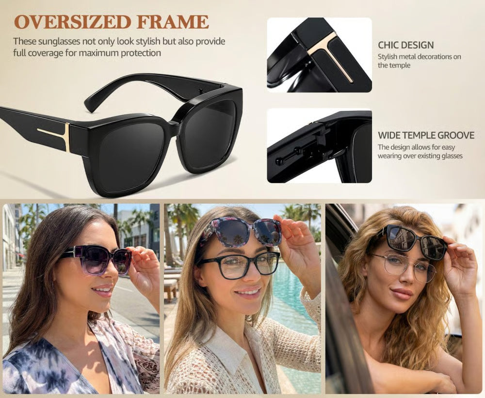 VisionGuard - UV400 Over-Glasses Polarized Sunglasses