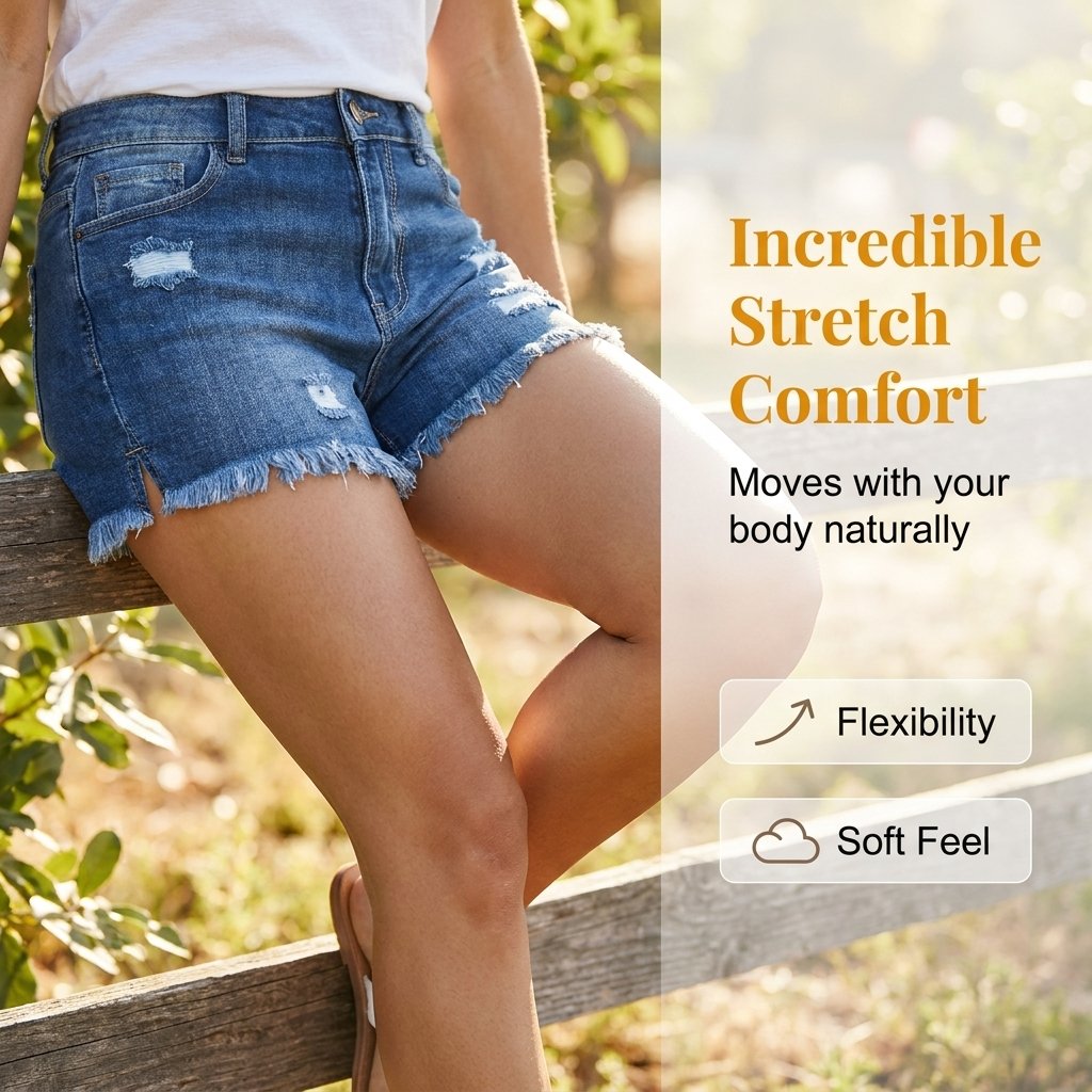 BlueBelle - Distressed Denim Shorts