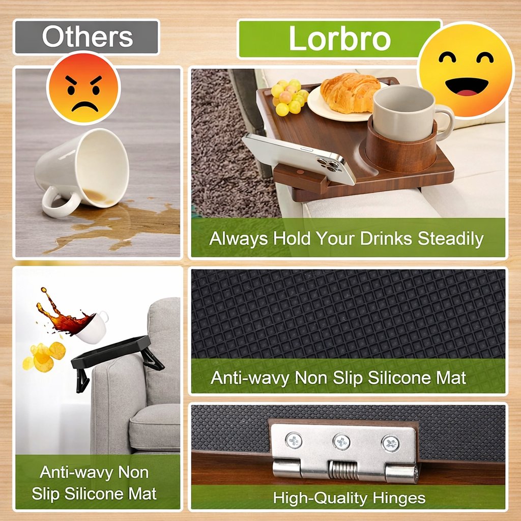 CouchBuddy – 4-in-1 Armrest Tray