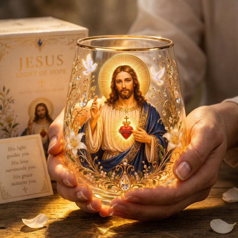 DivineSip – Sacred Heart of Jesus Glass Cup