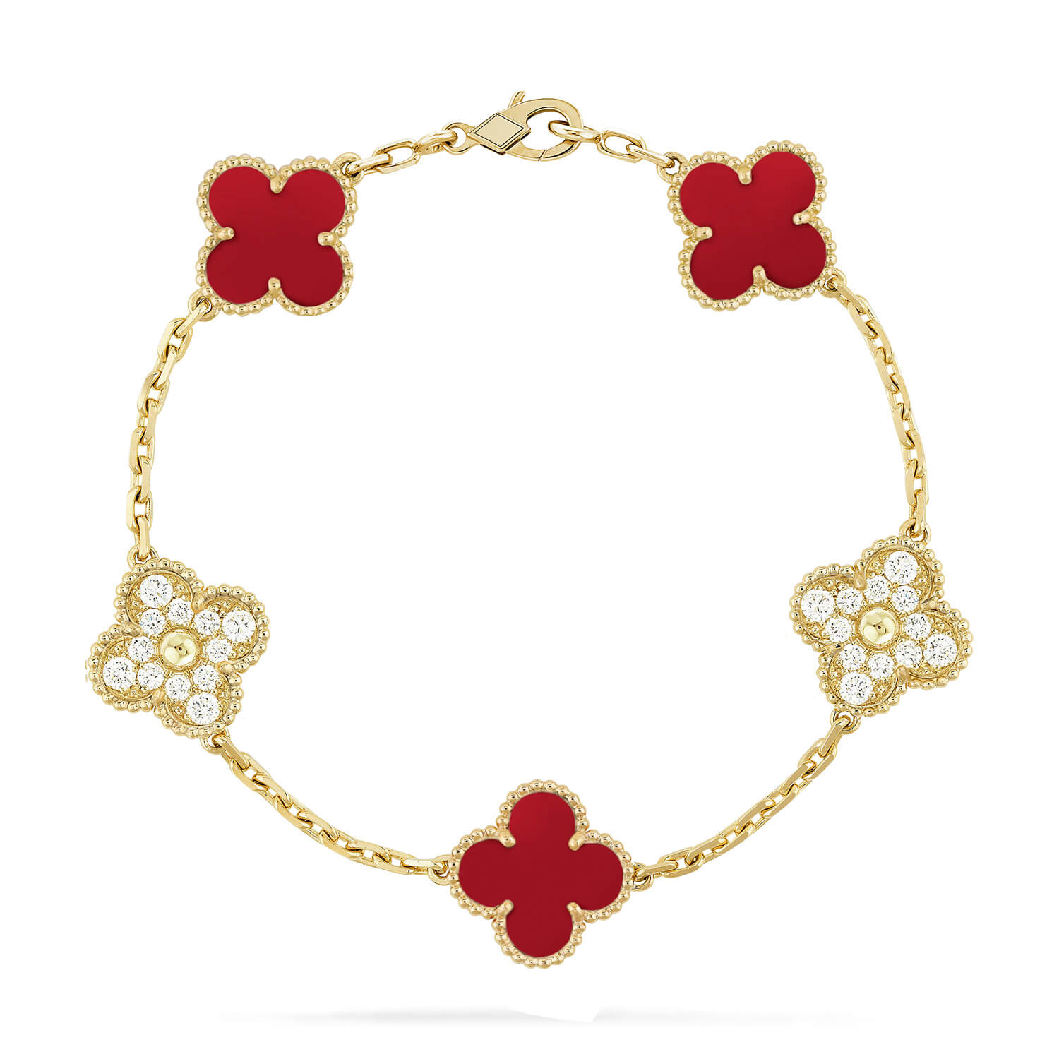 AuraLeaf – Lucky Carnelian Clover Bracelet