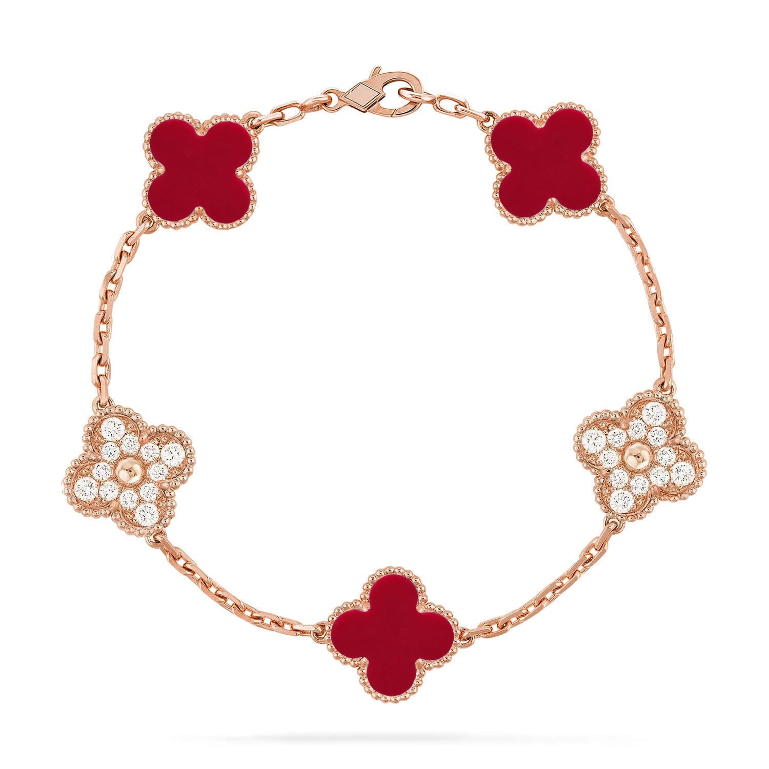 AuraLeaf – Lucky Carnelian Clover Bracelet