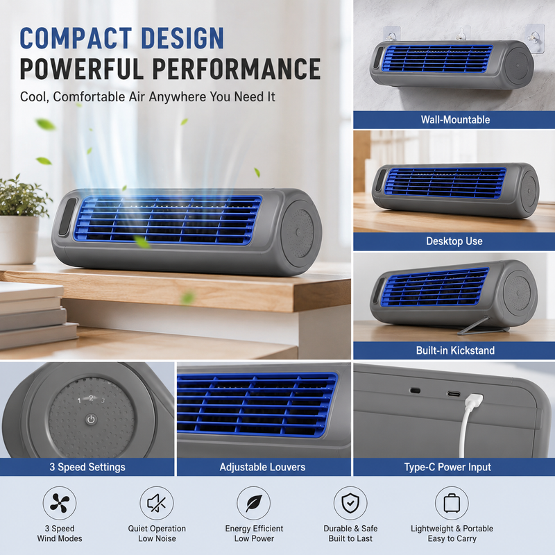 BreezeDock – Rechargeable Personal Air Cooling Fan