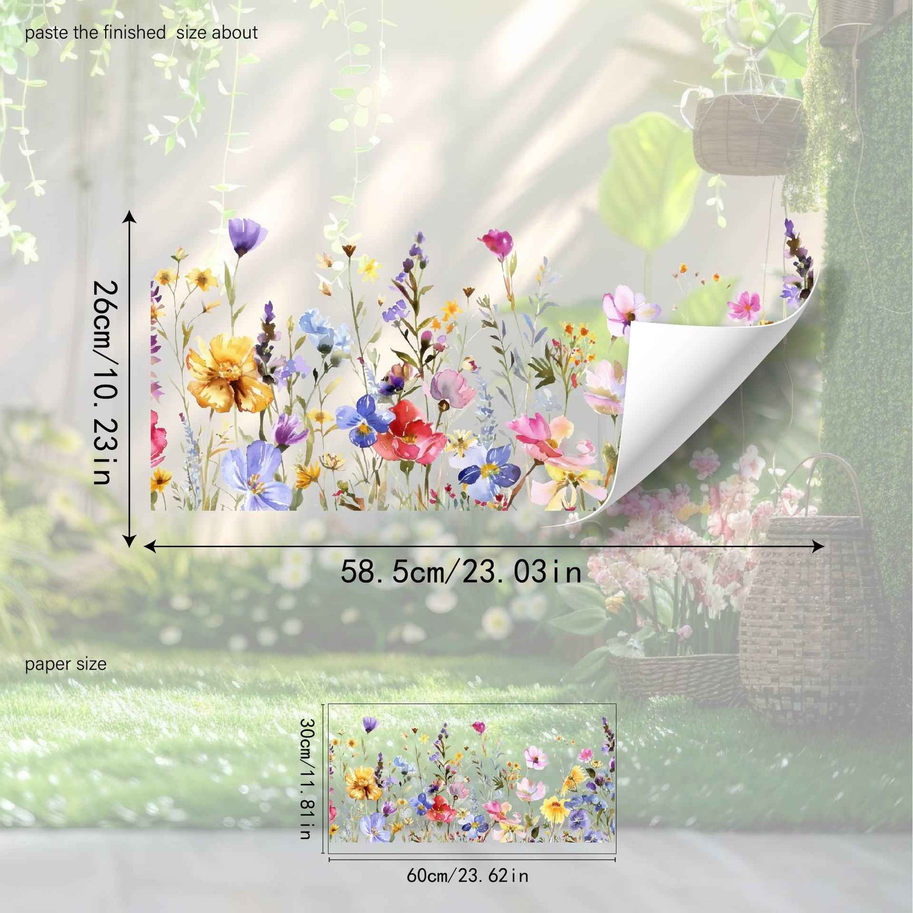 FloraGlow – Vibrant Flower Bouquet Window Sticker
