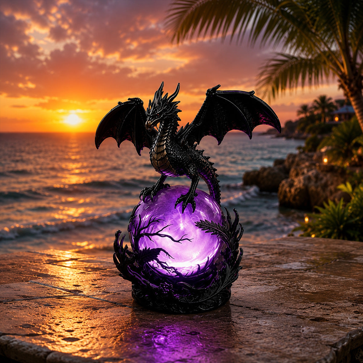 DragonGlow – Mystic Crystal Orb Lamp