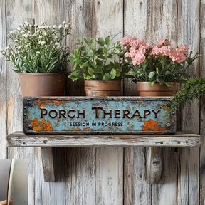 CozyHaven – Rustic Outdoor Porch Therapy Sign