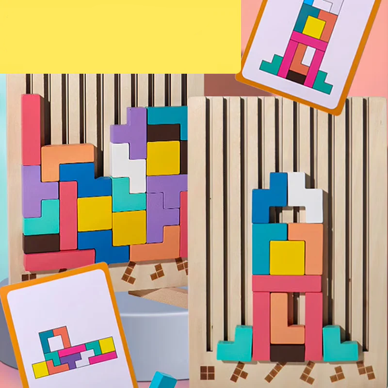 TetraMind – Montessori Wooden Puzzle Set