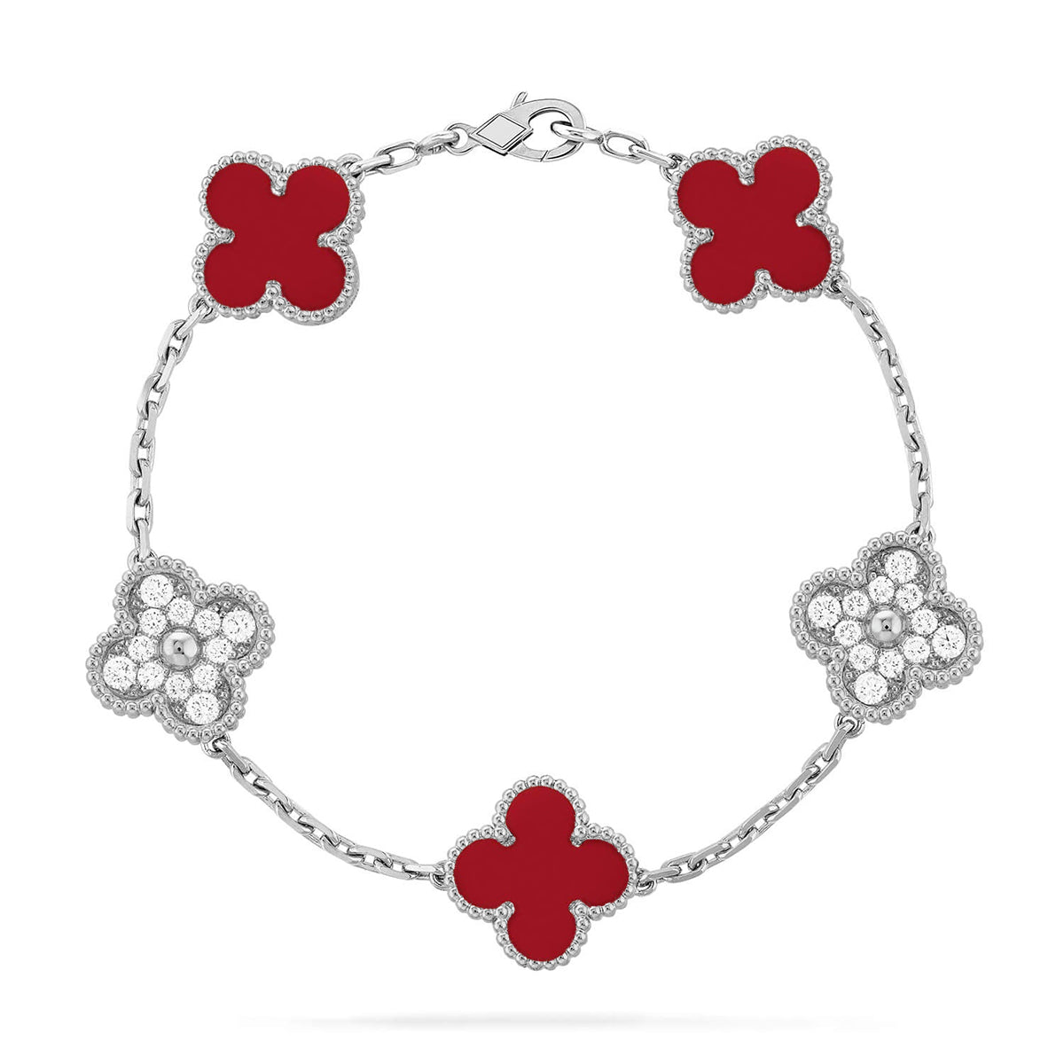 AuraLeaf – Lucky Carnelian Clover Bracelet