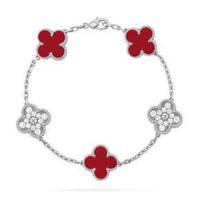 AuraLeaf – Lucky Carnelian Clover Bracelet