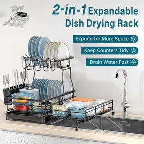 KitchenFlow – Adjustable Dish Drying Storage Rack