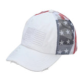 VistaCap – Multi-Level Criss-Cross American Flag Trucker Hat