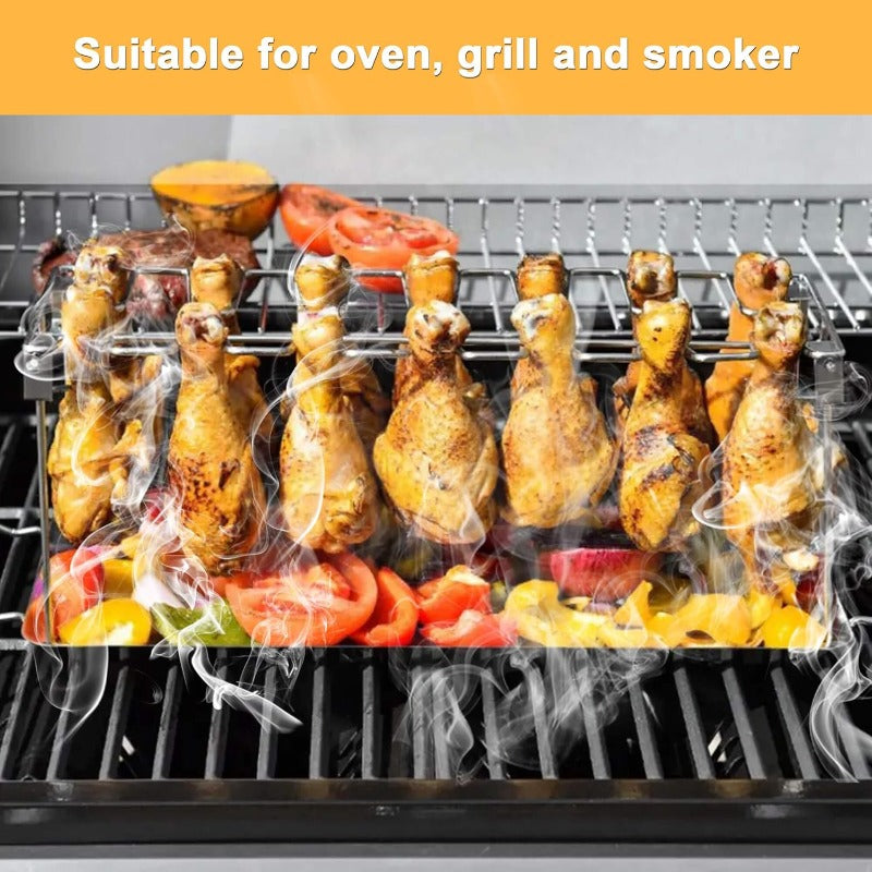 GrillNest – Foldable BBQ Drumstick Rack