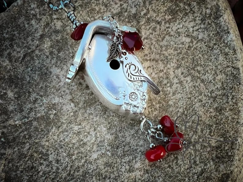 WhimsyPerch - Handcrafted Birdhouse Pendant