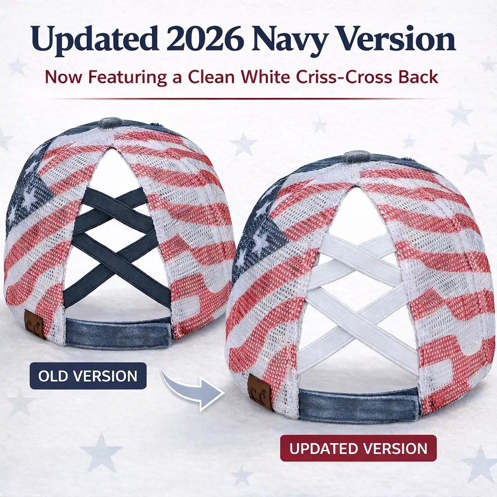 VistaCap – Multi-Level Criss-Cross American Flag Trucker Hat