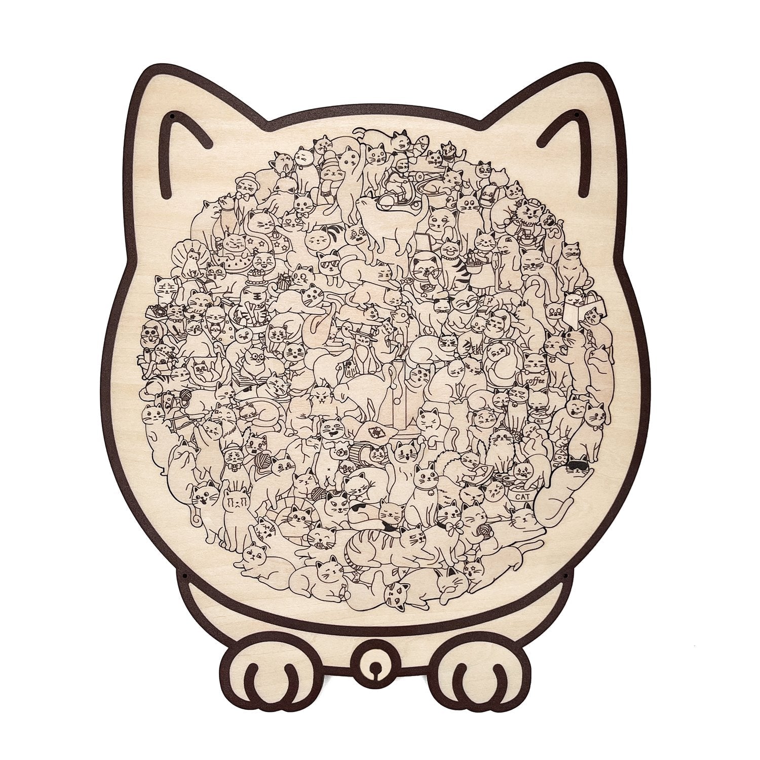 WhiskerCraft –  135 Pcs Cat Shaped Wooden Puzzle