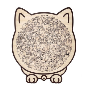 WhiskerCraft –  135 Pcs Cat Shaped Wooden Puzzle