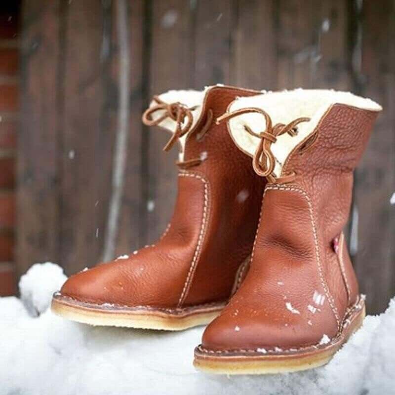 WATERPROOF LEATHER POLAR BOOTS WITH WOOL LINING | Lupi