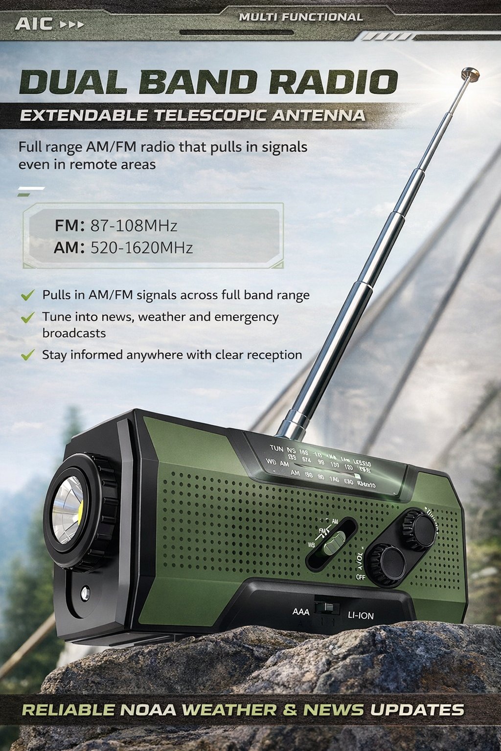 PowerCast Elite – 4-in-1 Emergency Radio