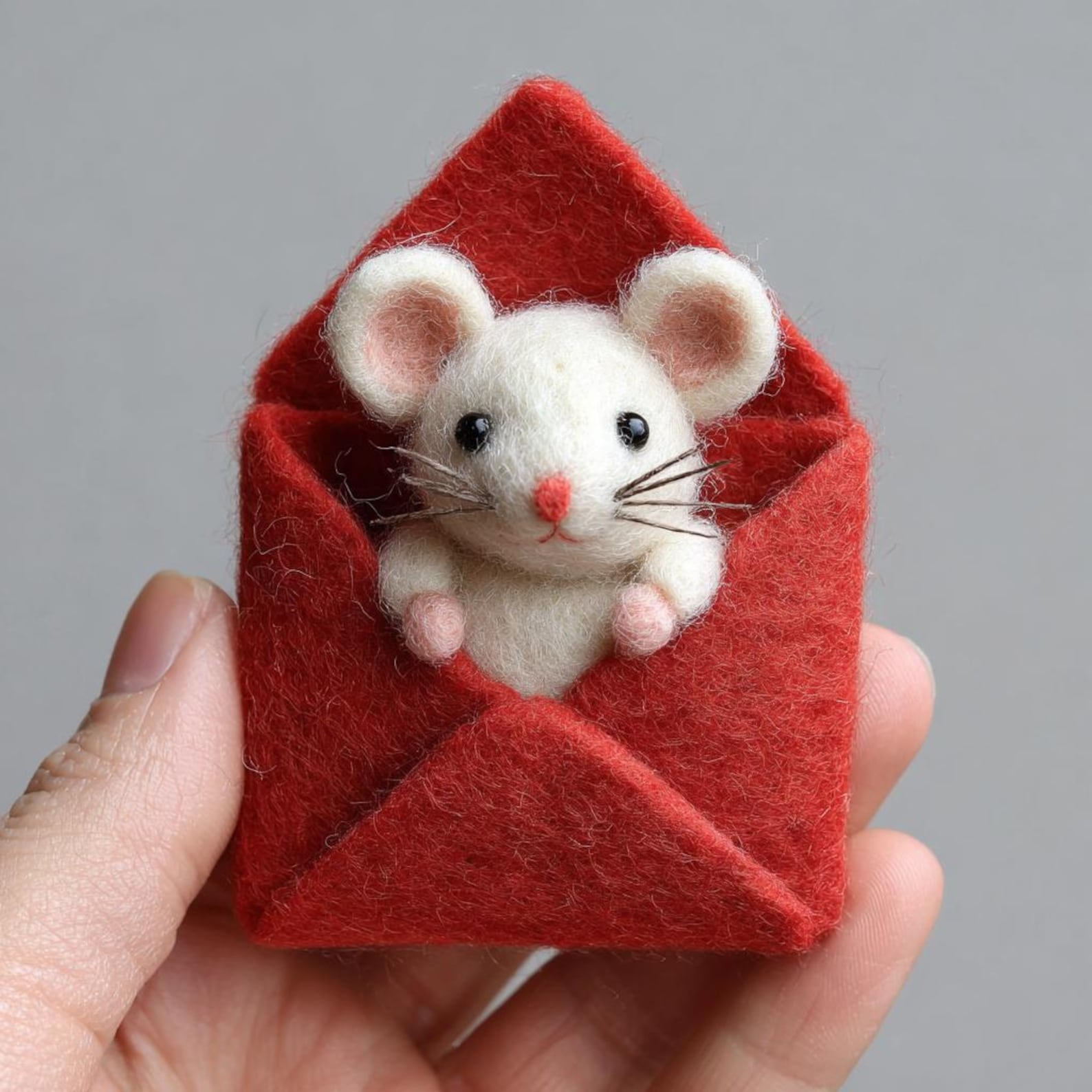 Needle Felted Mouse | Valentine's Day Gift💖