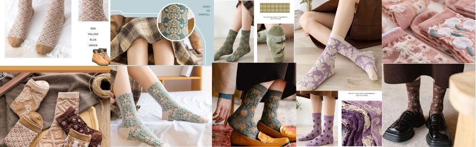 LumeFlora – Soft Cotton Embroidered Flower Socks