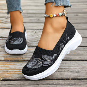 VelvetFlutter – Stylish Embroidered Loafers