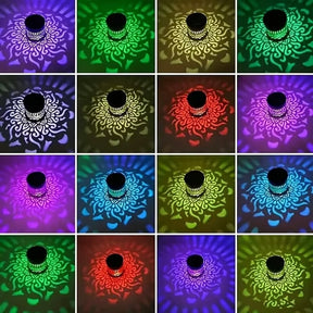 MandalaGlow - Solar Mandala Wall Light Outdoor Fence Projector Lamp